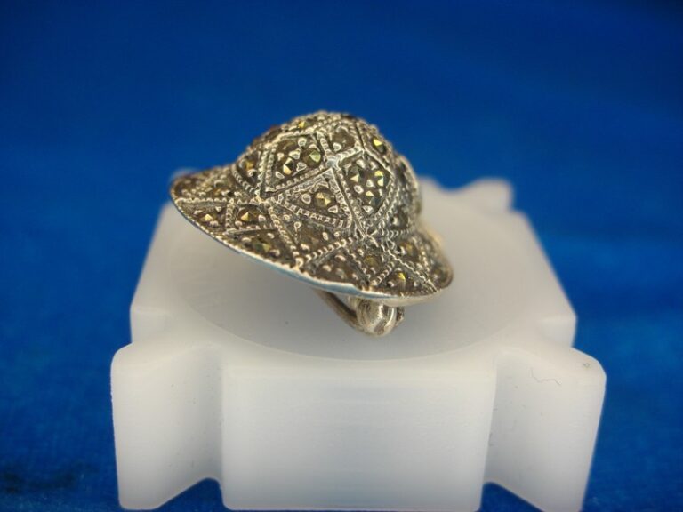 Sterling silver hat pin with marcasites