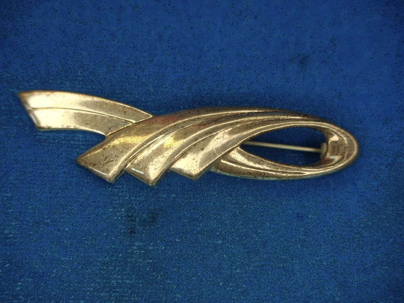 Vintage sterling silver bow pin, 2.5 inches