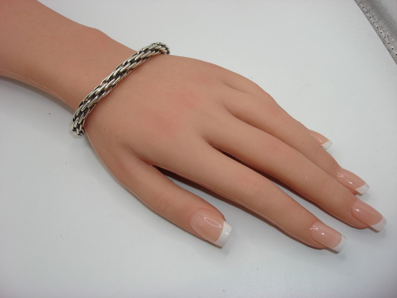 Vintage sterling silver rope chain bracelet