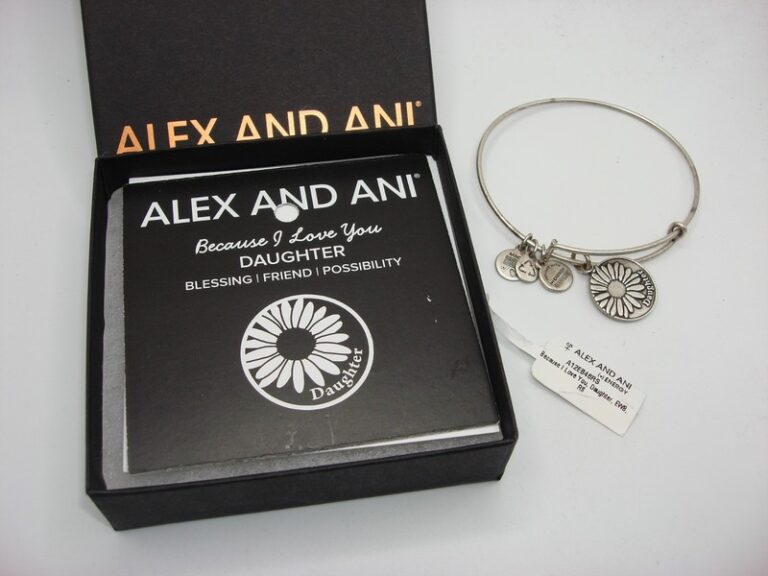 Pre-owned Alex & Ani 'Because I Love You Daughter' bracelet with original box and tags