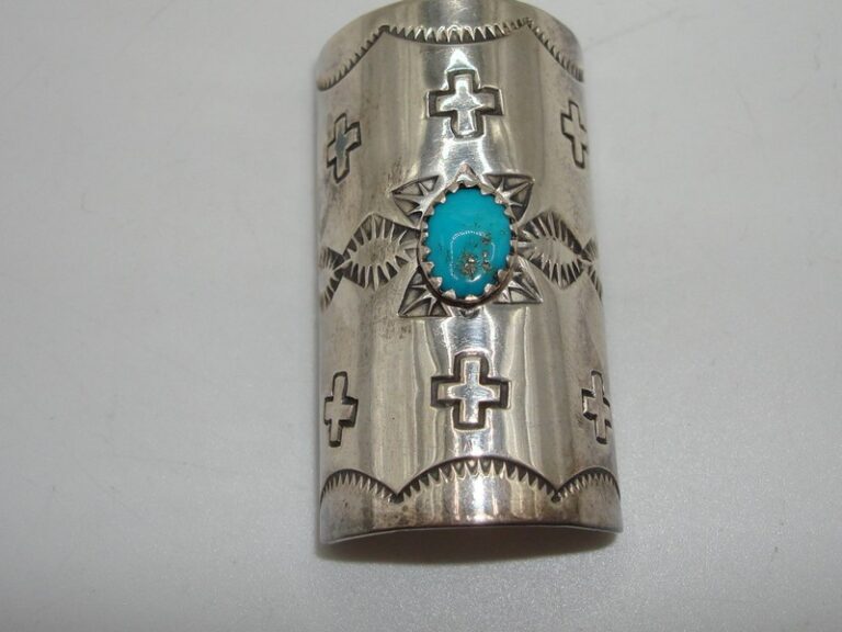 Vintage sterling silver turquoise concho ponytail holder