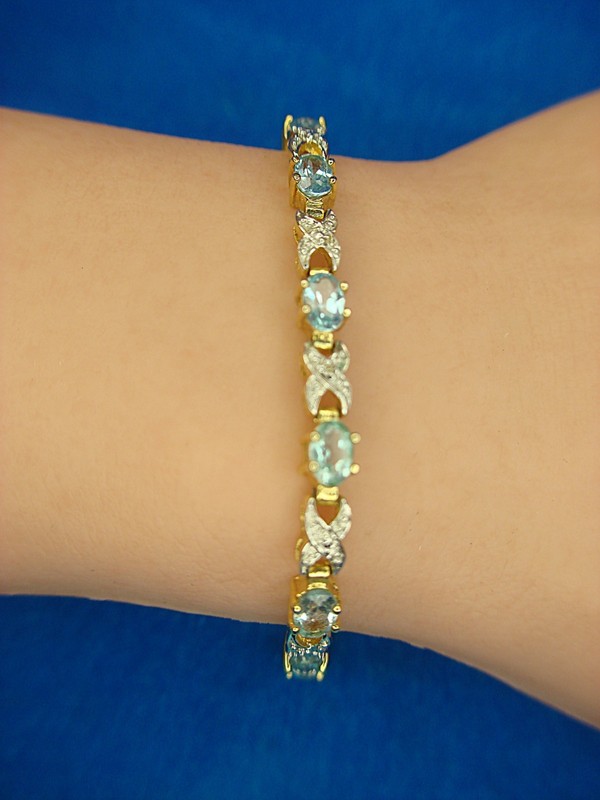 Sterling Silver Blue Topaz Bracelet