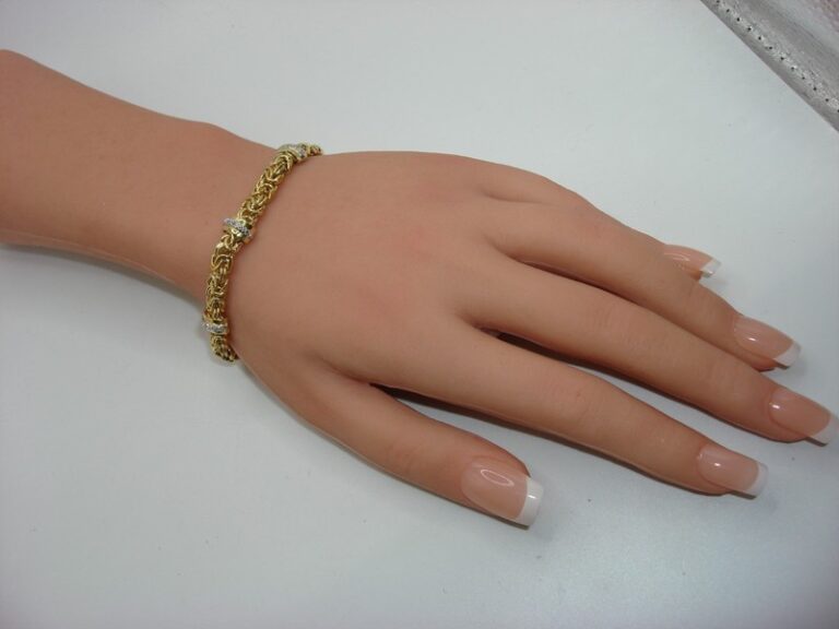 Diamonique Vermeil Sterling Silver Byzantine Bracelet