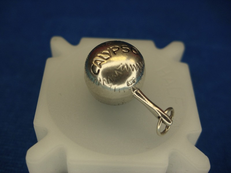 Sterling silver maraca charm with rattle, CALYPSO Island souvenir