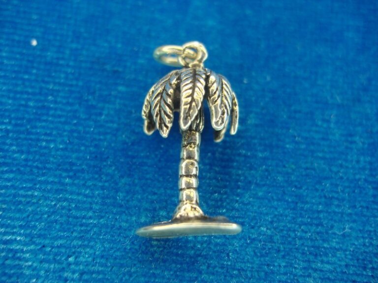 Vintage Sterling Silver Palm Tree Charm Pendant