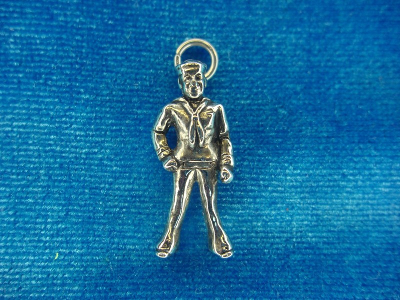 Vintage Sterling Silver Sailor Charm - Crest Craft Ster