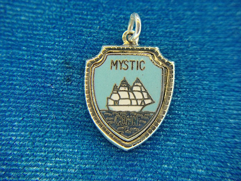 Vintage sterling silver Pocono Mountains charm with Native American chief design