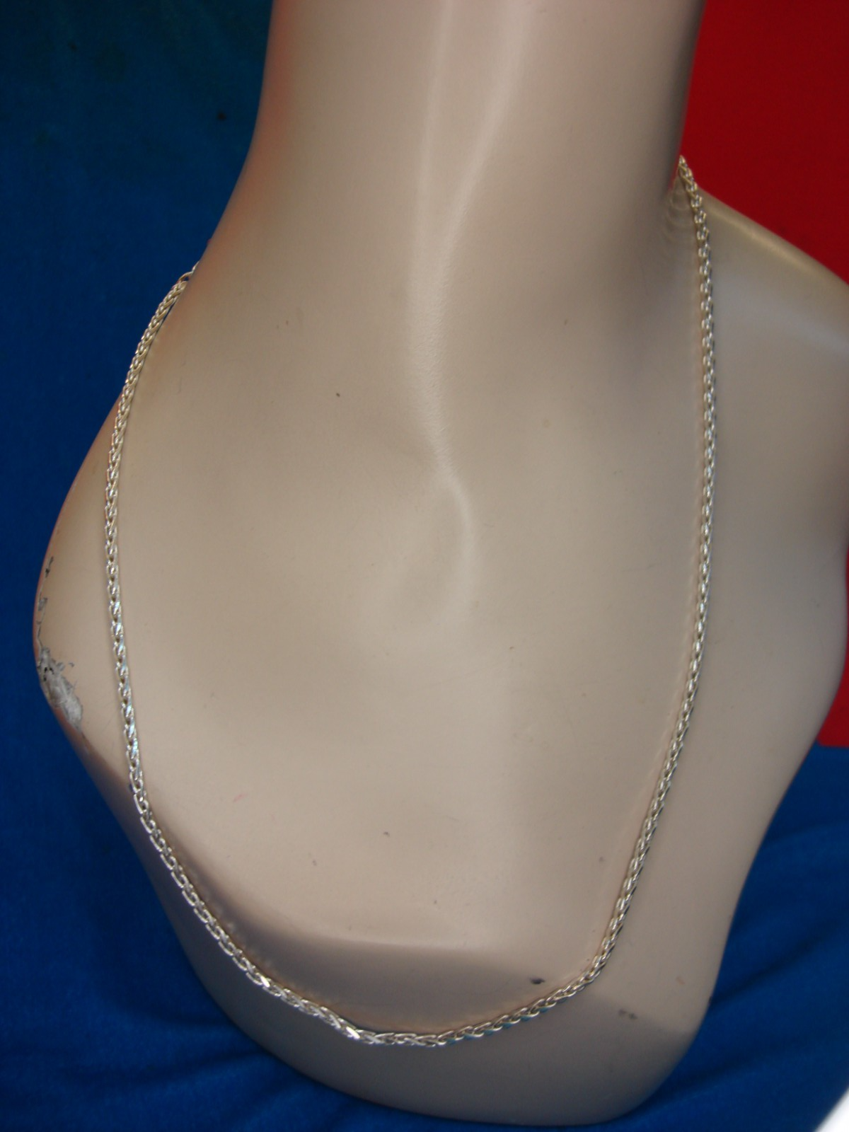 Sterling silver wheat chain necklace, 24 inches long