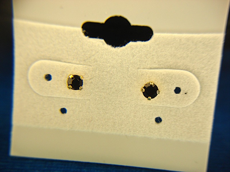 14K Yellow Gold Stud Earrings with Deep Red Garnet Simulants