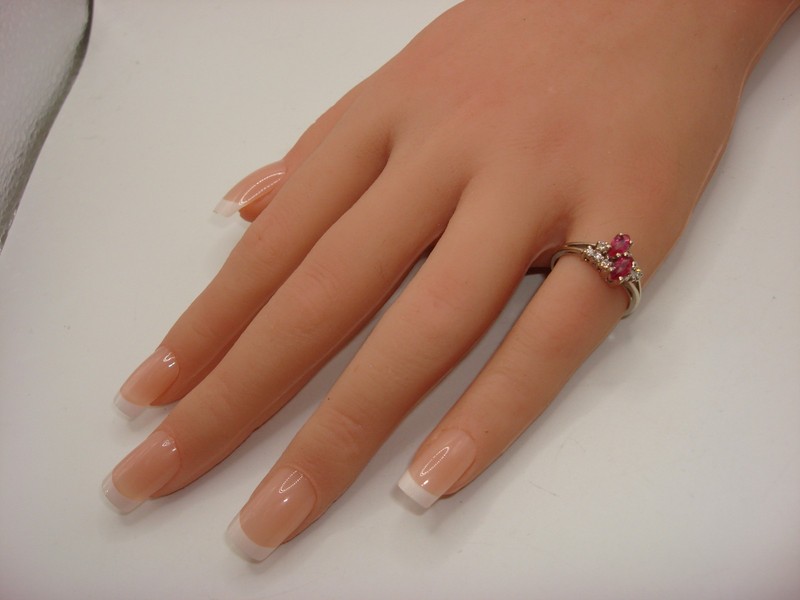 14K White Gold Pink & Clear Topaz Ring, Size 5 1/2
