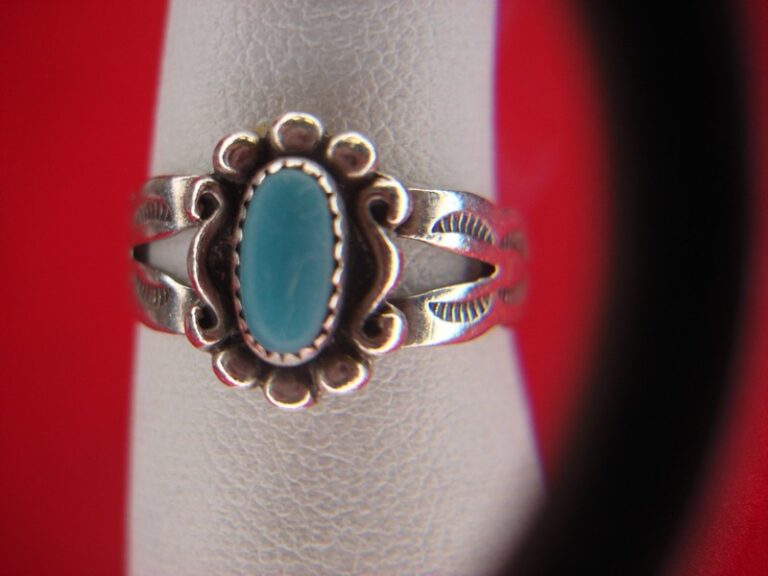 Sterling silver southwest turquoise ring by Bell Trading Co., size 3 1/2
