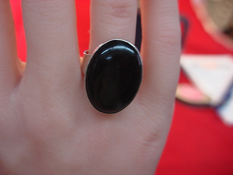 Sterling silver onyx ring, size 7.5
