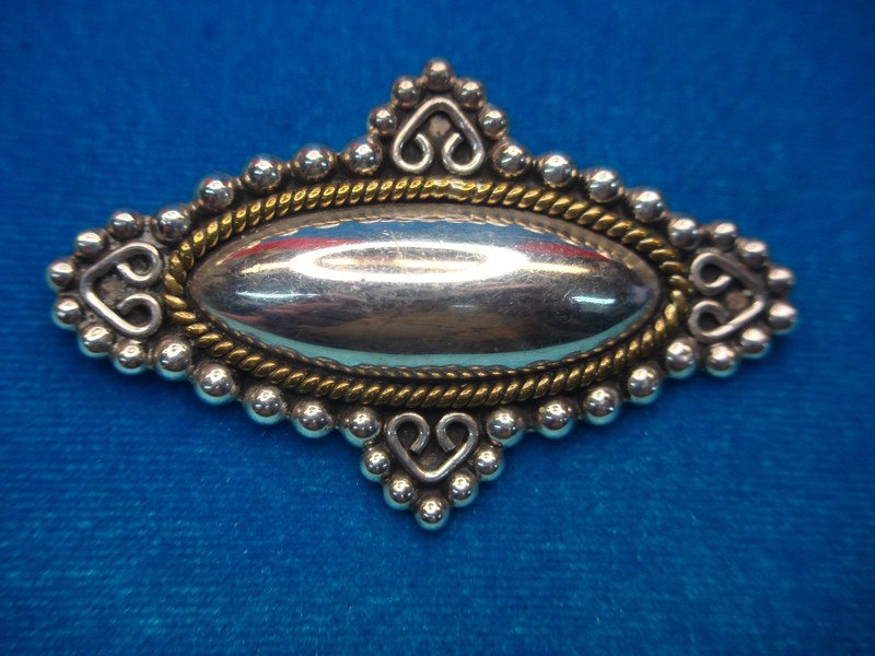 Vintage Taxco sterling silver pin/pendant with rope design