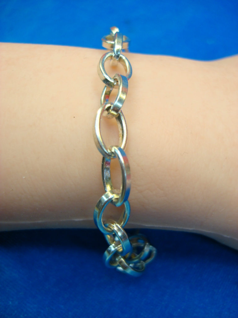 Sterling silver long link bracelet, pre-owned