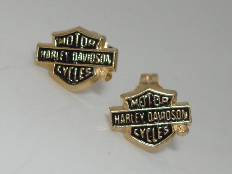 14K gold Harley Davidson stud earrings