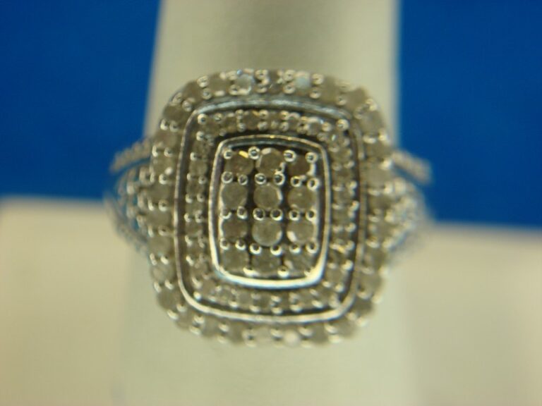 Sterling silver diamond ring, size 8 3/4, 3/4 carat total weight (ctw)