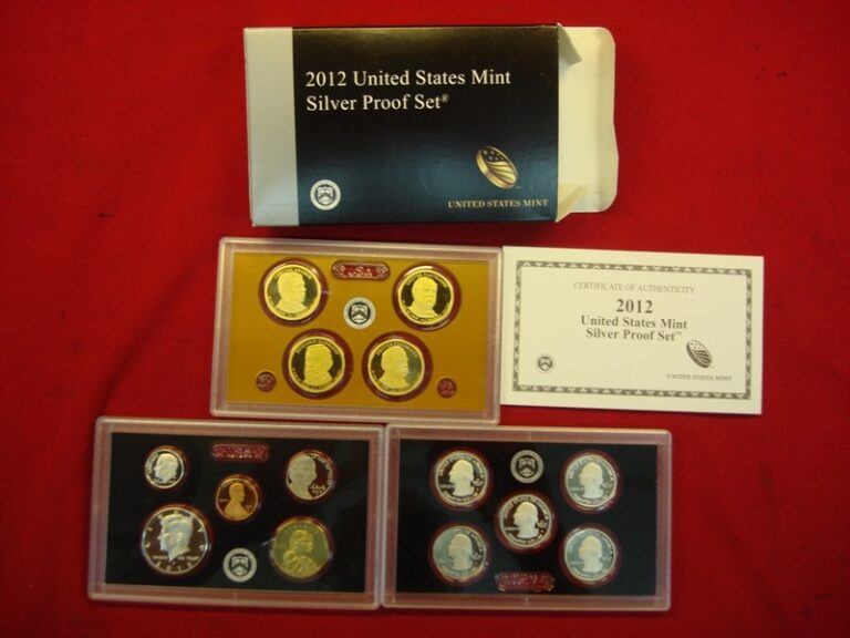 2012 United States Silver Proof Set, uncirculated coins in original box with COA