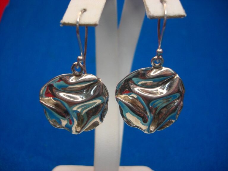 Hagit Gorali Sterling Silver Folded Dangle Earrings with 'H' Accent