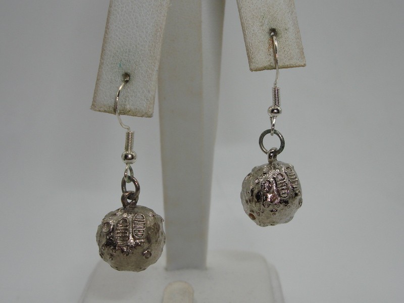 Vintage Sterling Silver Apollo 11 Moon Landing Dangle Earrings