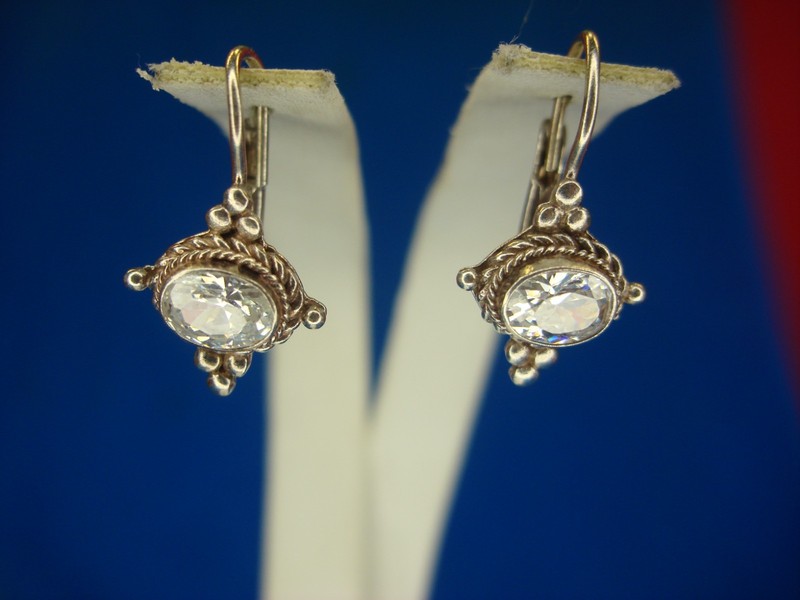 Sterling silver topaz dangle earrings