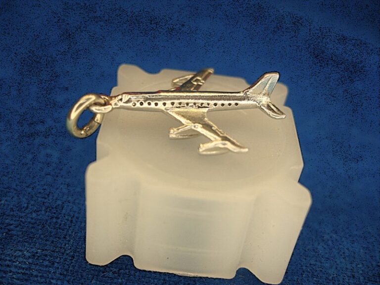 Vintage Wells Sterling Silver Jet Airliner Charm