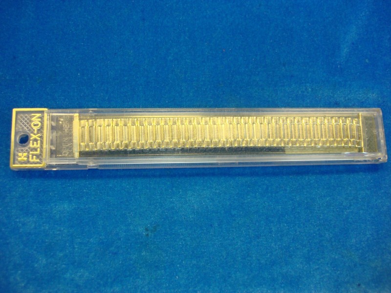 Vintage Kreisler Flex-On Stainless Steel Gold Tone Watch Band - NOS