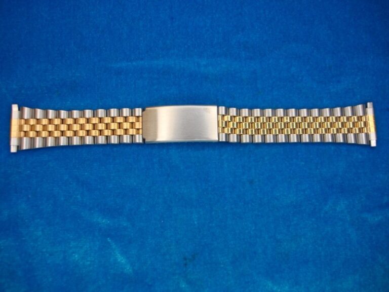 Vintage Kreisler Flex-On stainless steel watch band, 2-tone