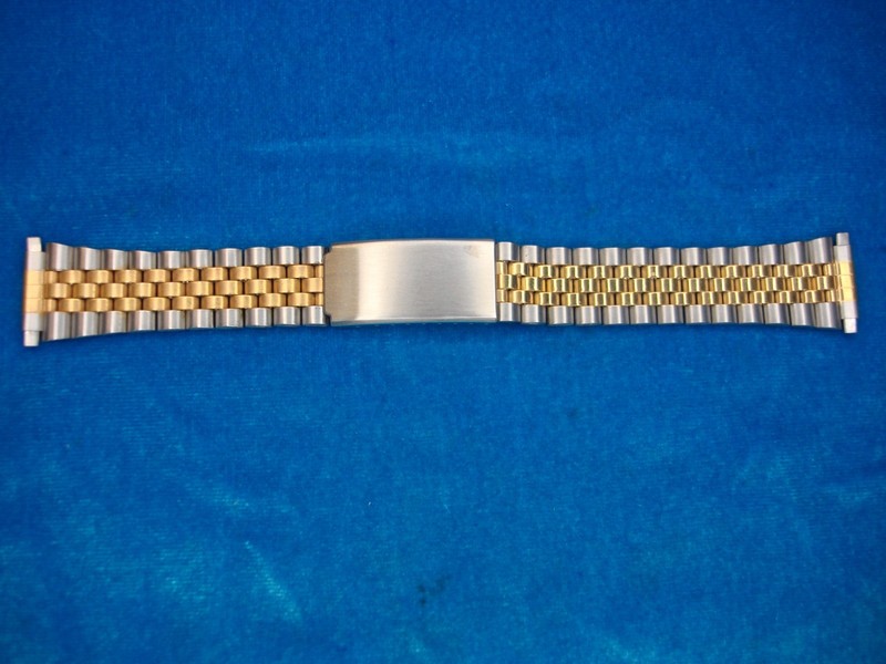 Vintage Kreisler Flex-On stainless steel watch band, 2-tone