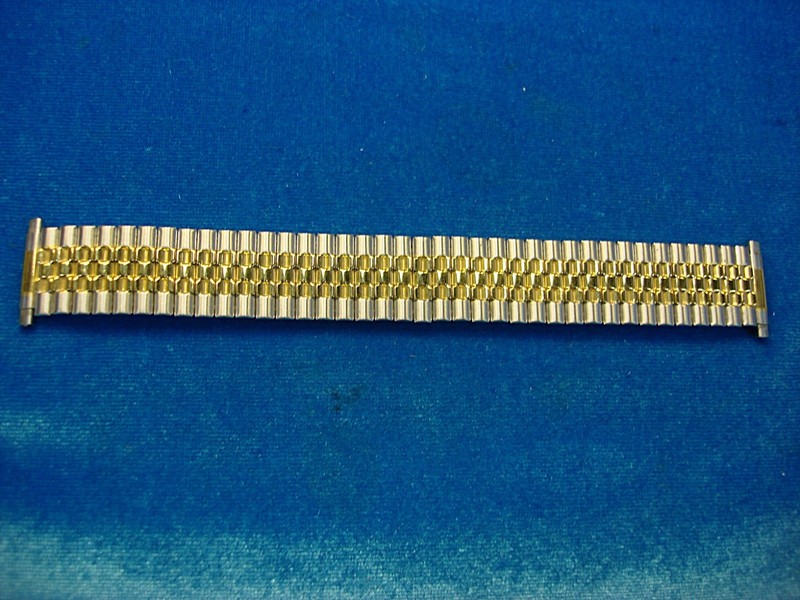 Vintage Kreisler 2-Tone Stainless Steel Stretch Watch Band - NOS