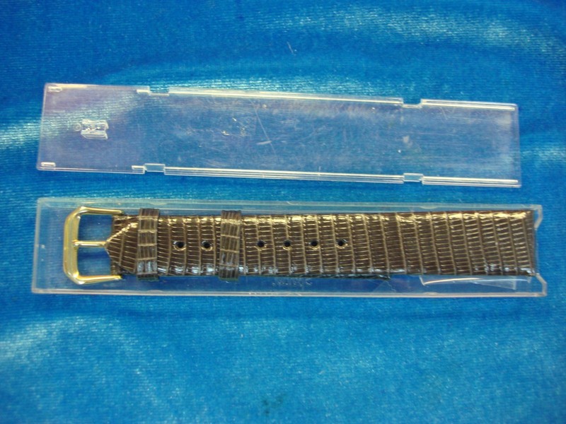 Vintage Speidel brown lizard leather watch band, 18mm