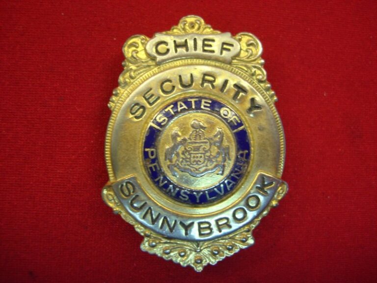 Vintage Sunnybrook Pennsylvania Chief Security Badge