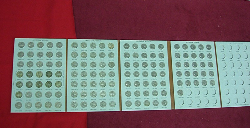 Circulated Jefferson Nickel Set (131 Coins) in Dansco Folder