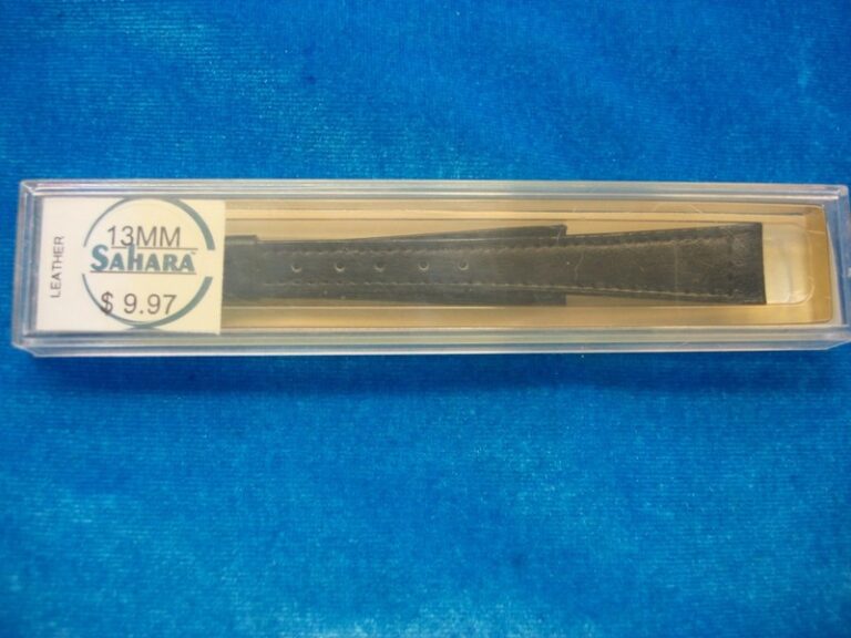 New Vintage Sahara 13mm Black Leather Watch Strap
