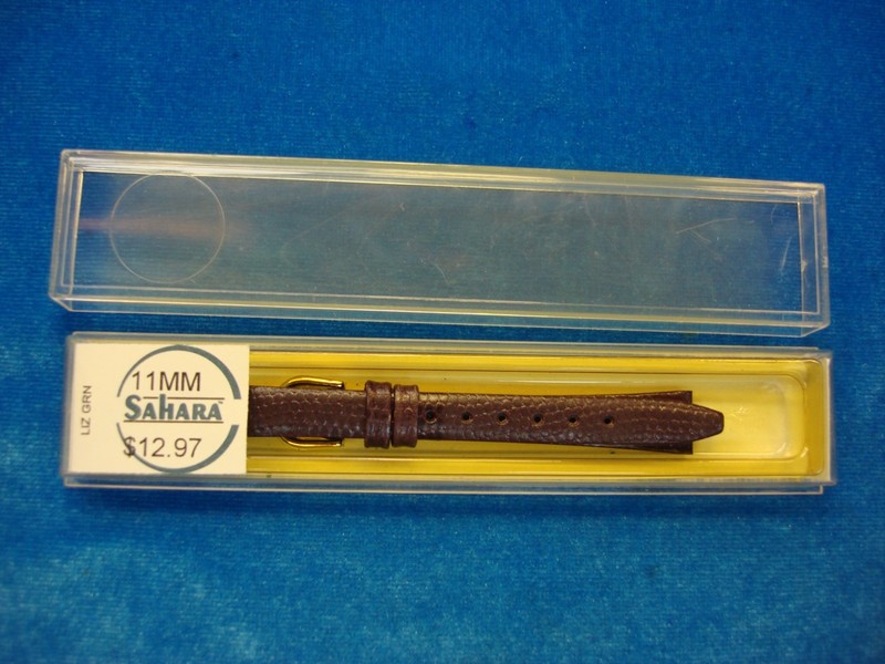 Vintage Sahara Swiss lizard grain watch strap in Bordeaux