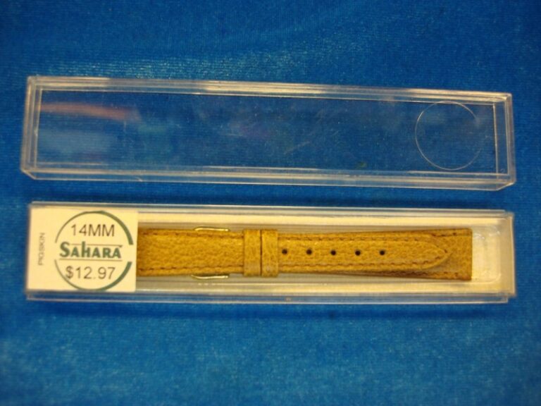 New Vintage Sahara Pigskin Wristwatch Strap, 14mm, Rich Tan