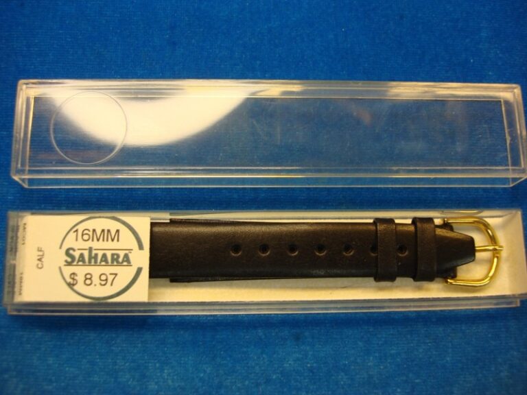 Vintage Sahara Black Calfskin Leather Watch Strap