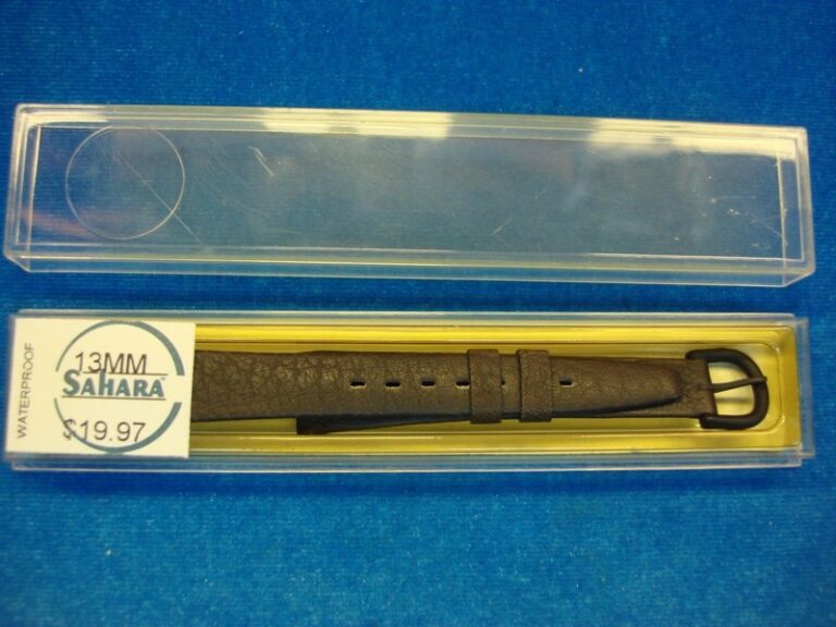 Vintage Sahara brown leather watch strap, 13mm, new unworn