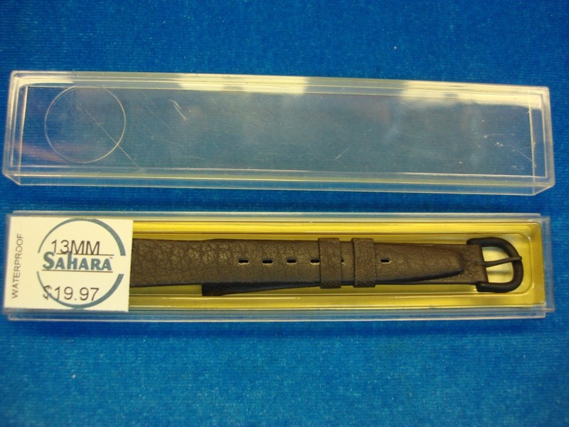 Vintage Sahara brown leather watch strap, 13mm, new unworn
