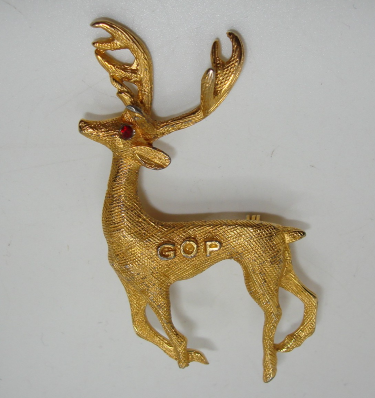 Vintage Republican GOP deer pin