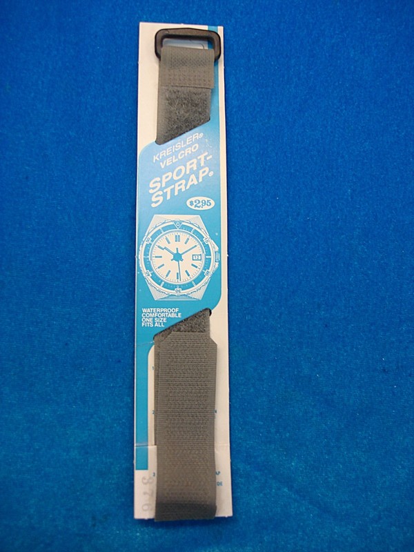 New vintage Kreisler nylon sport watch strap in gray, model #376