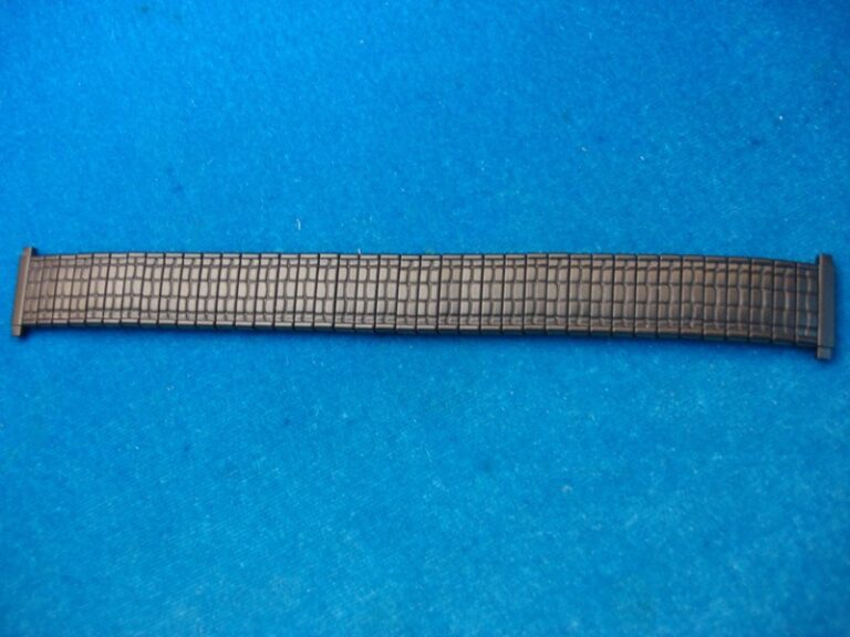 Vintage Kreisler matte black stainless steel watch band, NOS