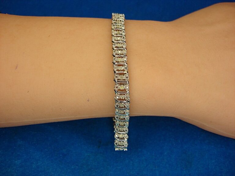 Sterling silver diamond bracelet, pre-owned