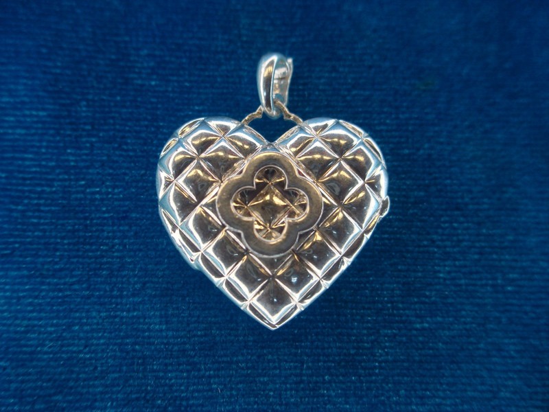 Heidi Klum Sterling Silver Quatrefoil Heart Locket Pendant