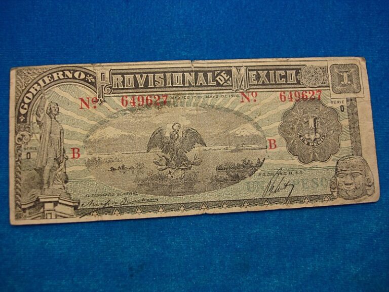 1916 Mexico 1 Peso note from the Gobierno Provisional de Mexico series 0