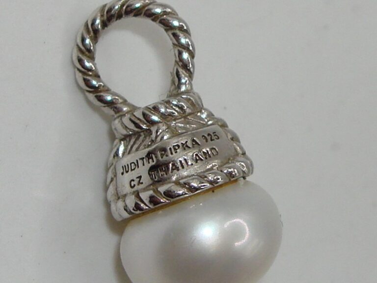 Judith Ripka sterling silver freshwater pearl charm pendant