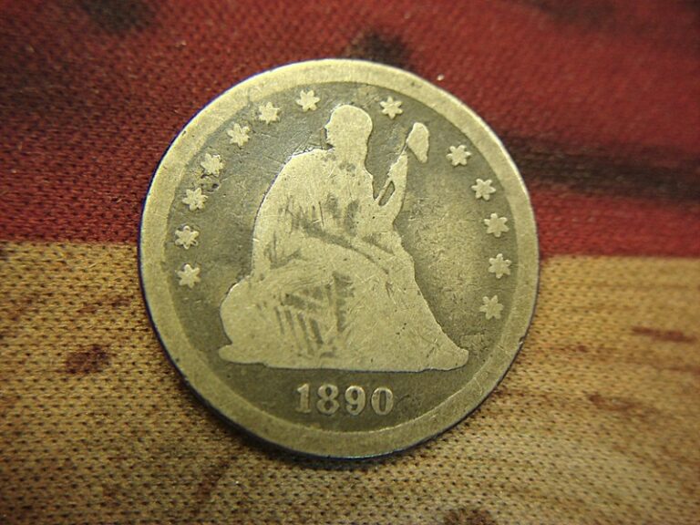1890 Seated Liberty Quarter, Variety 4, uncleaned and showing honest wear