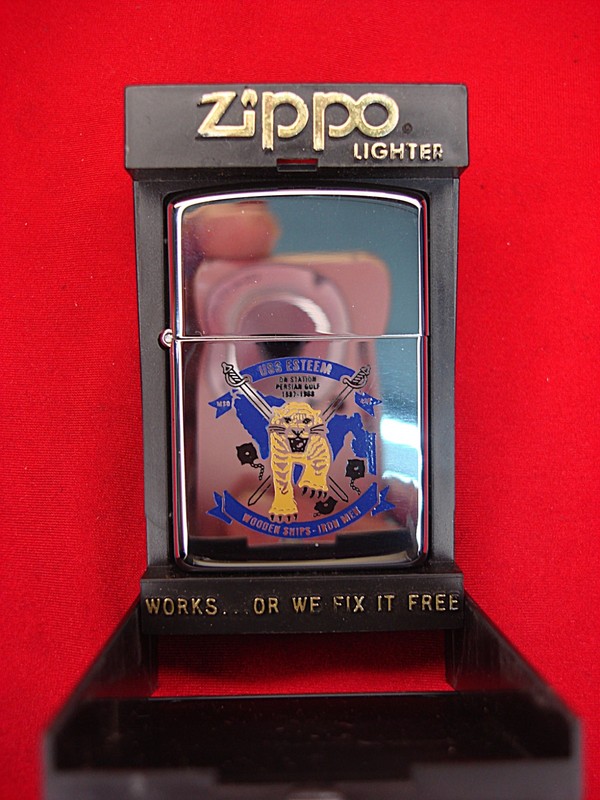 Vintage 1987 Zippo Lighter, U.S.S. Esteem Persian Gulf Deployment Souvenir
