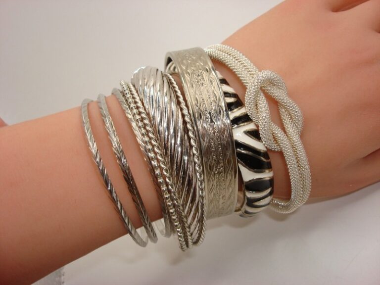 Set of eight vintage silver bangles and cuff bracelets