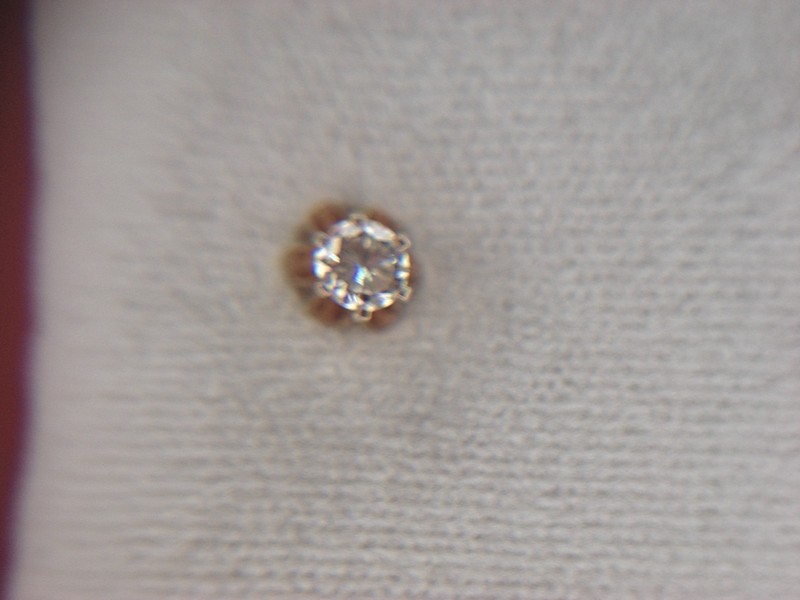 14K Gold Single Diamond Stud Earring