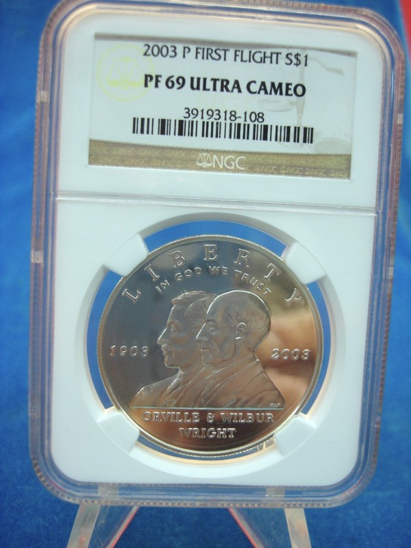 2003-P First Flight Silver Dollar Proof NGC PF69 Ultra Cameo